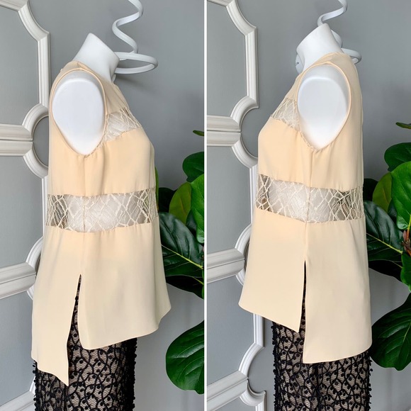 Adam Lippes Moroccan Lace Inset Silk Blouse Size Medium - Picture 6 of 13